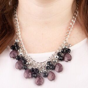 Paparazzi Jewelry - Beachside Fabulous Black Necklace With Earrings - Vintage